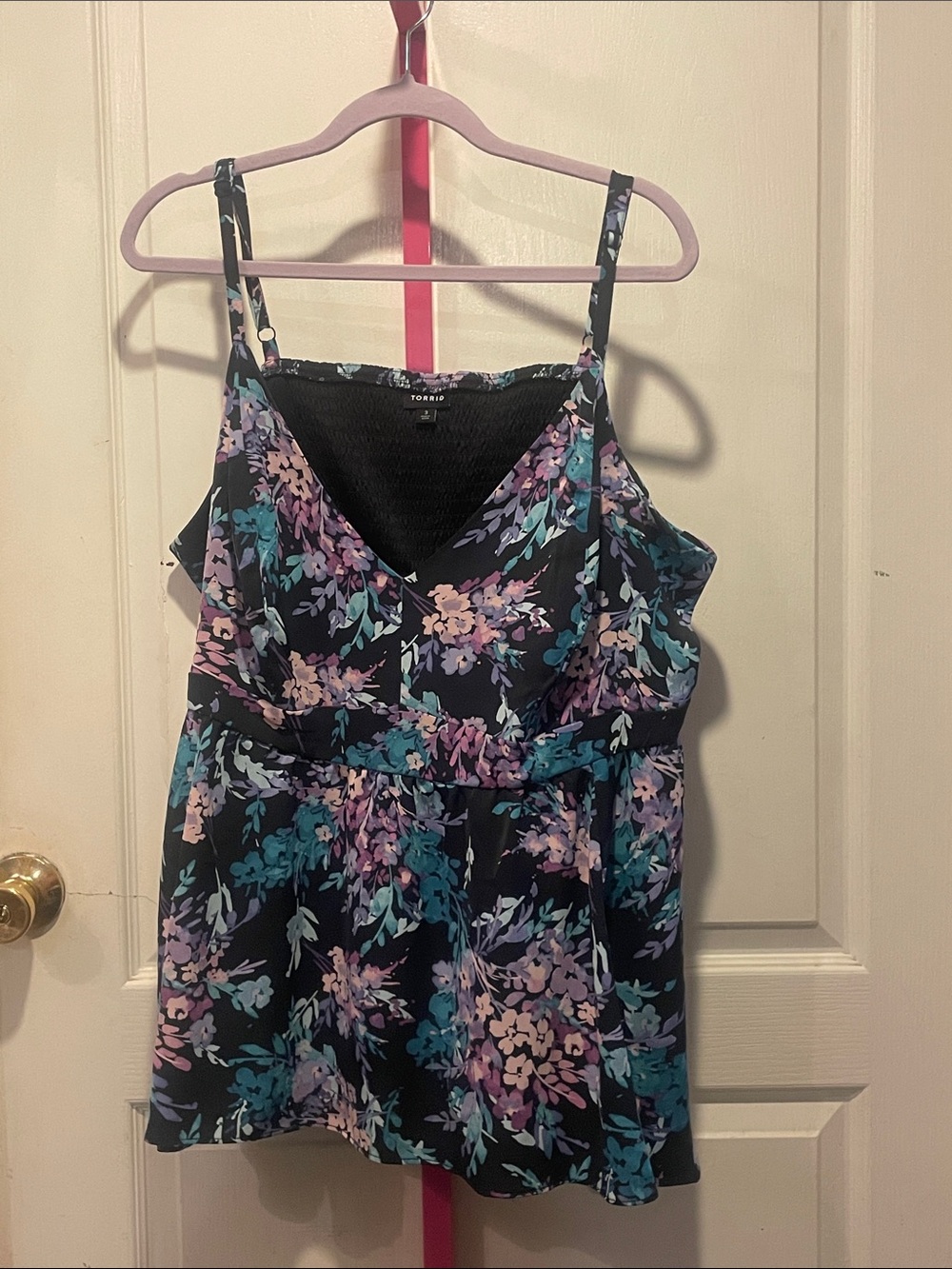 torrid Black Floral V-Neck Cami Tank Top